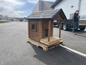 custom dog house built by Elevate Academy East